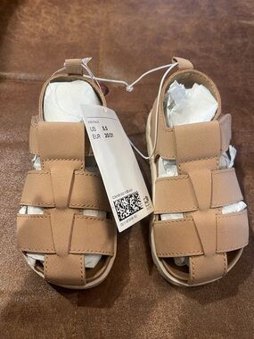 H&M Kids Tan Woven Faux-Leather Sandals